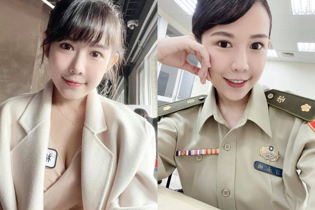 楊尹嵐（楊恩緹）演出《莒光園地》後，在軍人中人氣超旺，是新一代的「莒光女神」。 圖／截自臉書