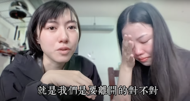 Youtuber廖小花邀學姊分享與宿管阿姨的故事，兩人說到激動處忍不住落淚。
圖擷自Youtube
