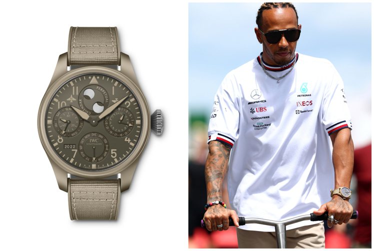 七屆F1冠軍車手Lewis Hamilton，在F1加拿大站賽時配戴了IWC大型...