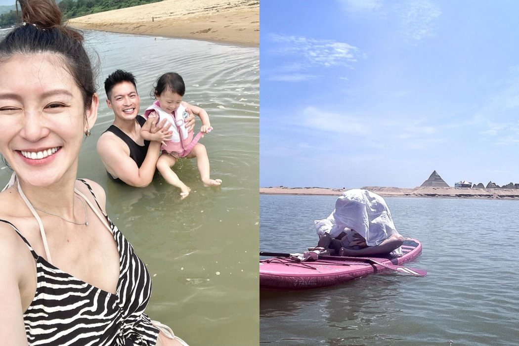 趙孟姿挺37週孕肚，解鎖「海上親餵」。 圖/截自臉書