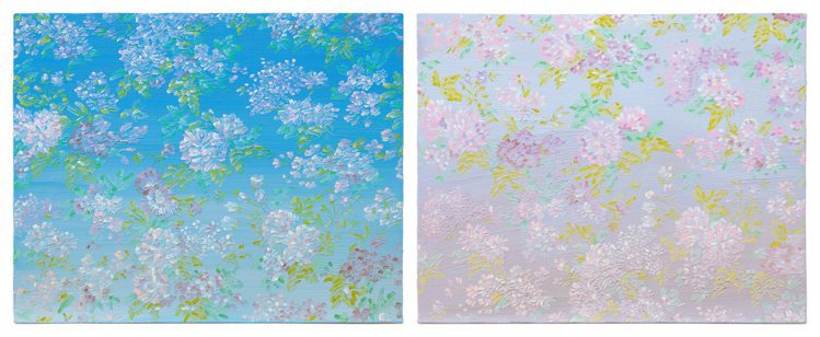 梁遠葦的兩幅作品：「2015.10」與「2015.07」。圖／蘇富比提供