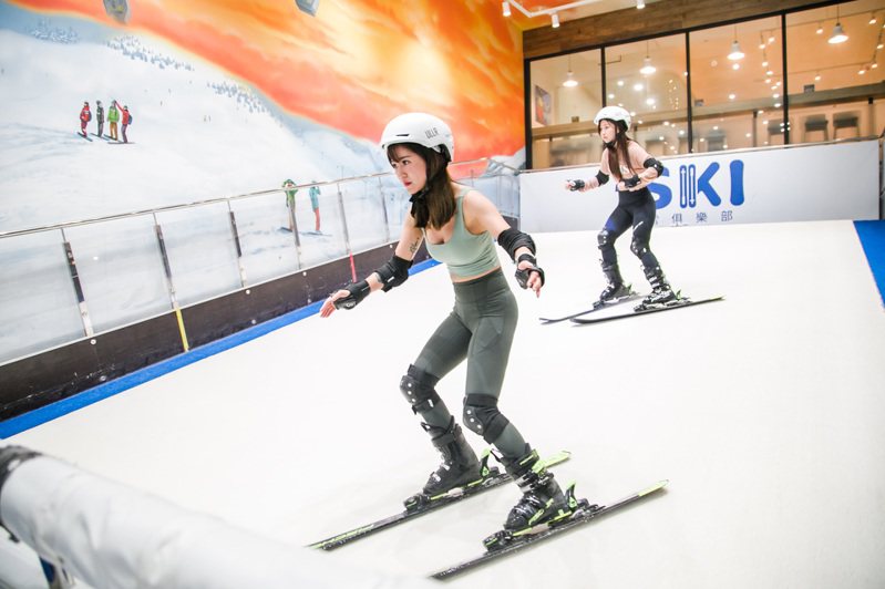 全台百貨首家專業滑雪場，Global Mall桃園A19「iSKI滑雪俱樂部」7月17日登場。圖／Global Mall提供
