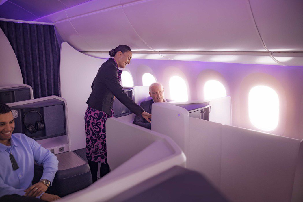 豪華商務艙Luxe - 旅客情境照。圖/紐西蘭航空提供