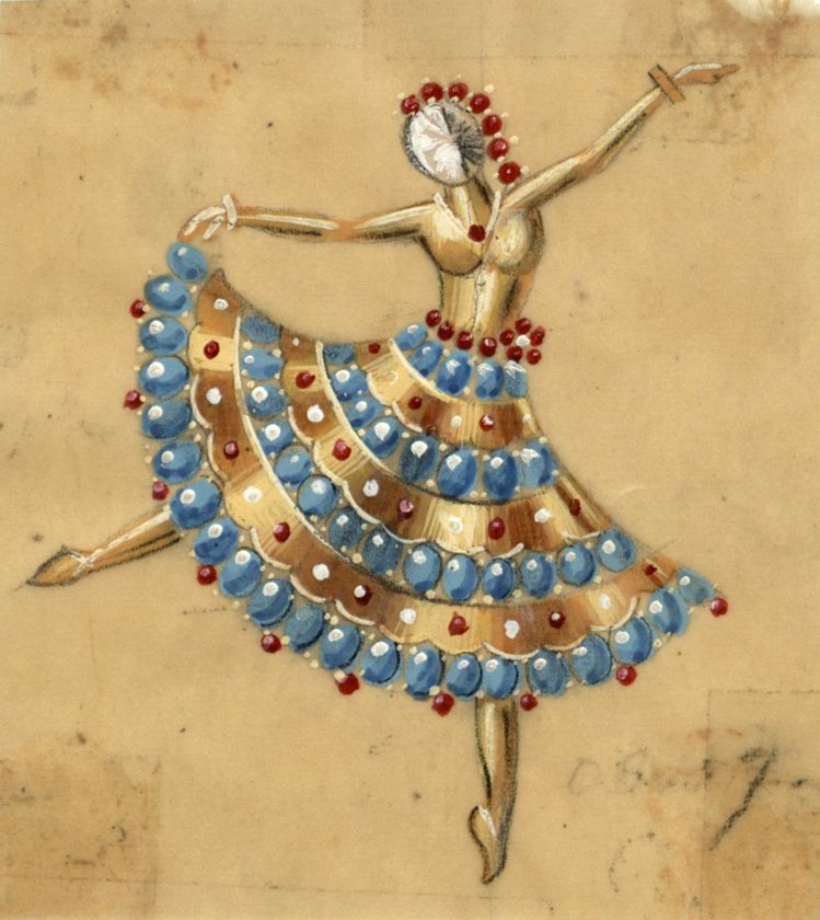 Dancer胸針繪圖，約1986至1987年。圖／梵克雅寶提供