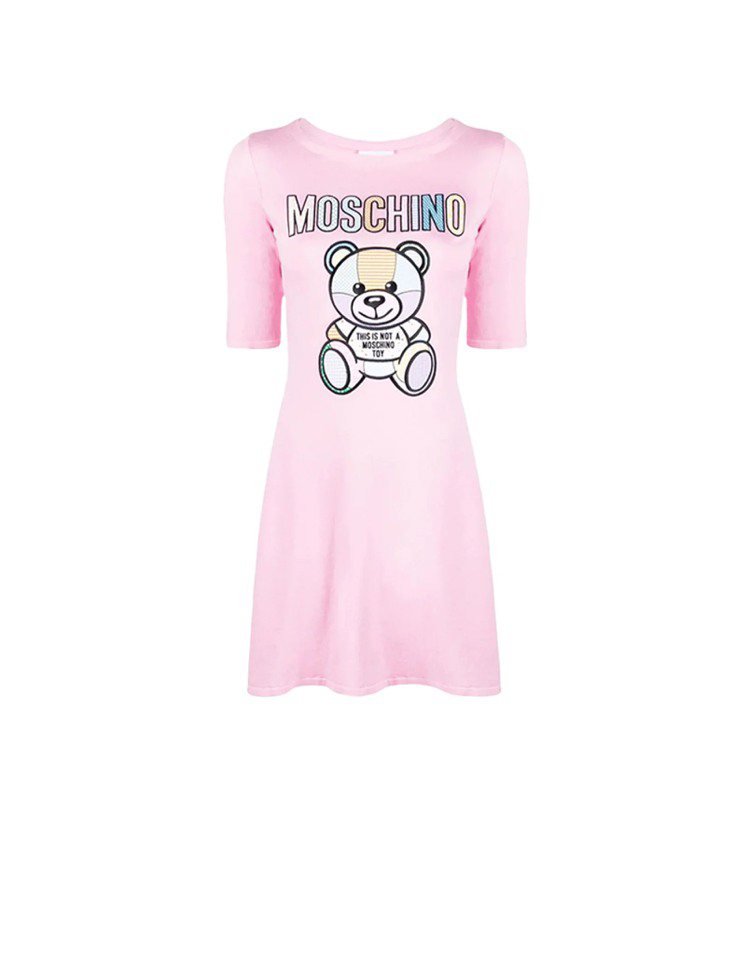 彩色拼布泰迪熊洋裝，30,500元。圖／MOSCHINO提供