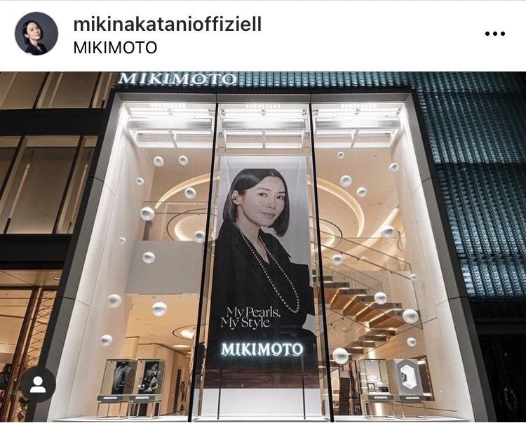 日本女星中谷美紀在IG分享她為MIKIMOTO拍攝的形象照登上東京銀座總店。圖／...