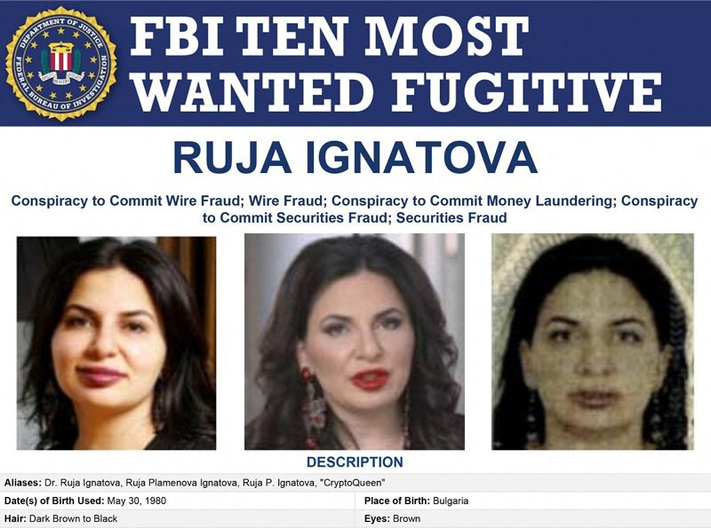 保加利亞女子伊格納托娃涉嫌參與經營名為「維卡幣」的加密幣騙局，又被稱為「失蹤加密女王」，6月30日被列入美國聯邦調查局的十大通緝要犯名單。法新社