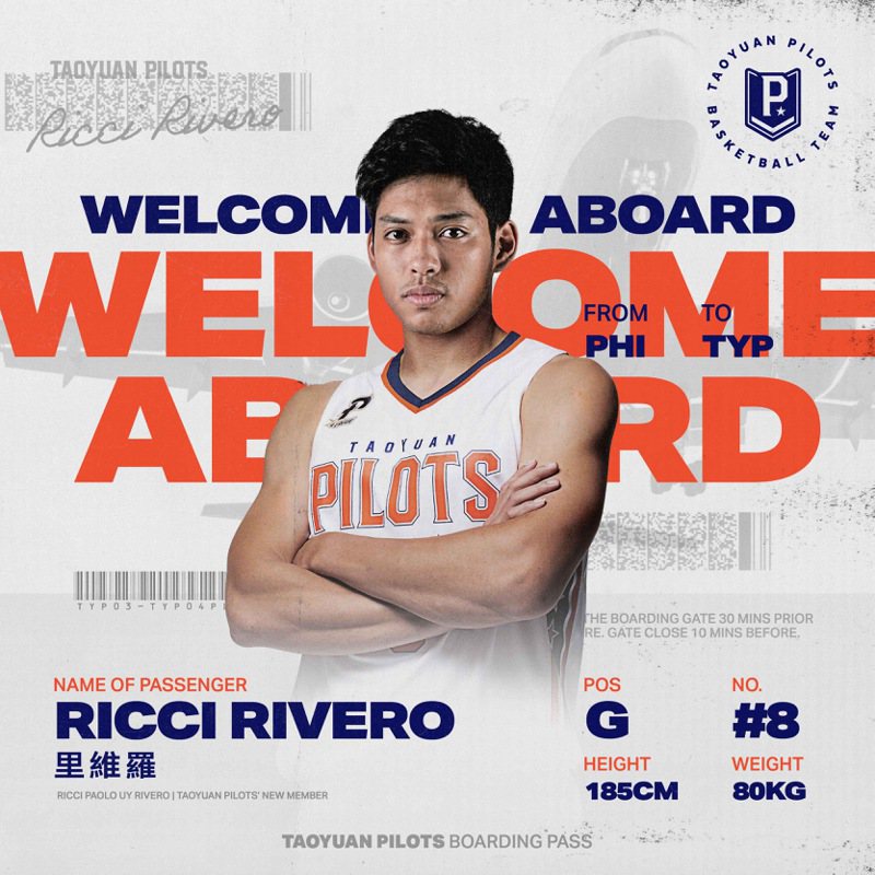 領航猿簽下菲律賓籍後衛里維羅（Ricci Rivero）。圖／桃園領航猿提供