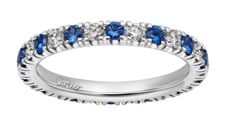 Étincelle de Cartier鉑金藍寶石鑽戒，約14萬2,000元起...