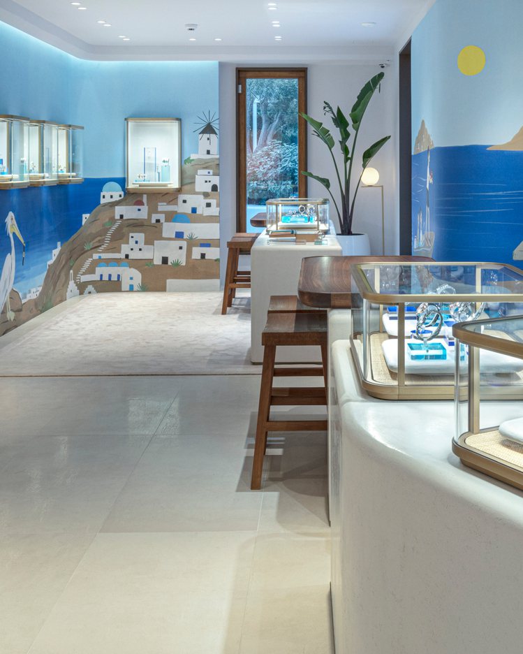 卡地亞位於米科諾斯島的全新Pop-up Store精品專賣店。圖／卡地亞提供