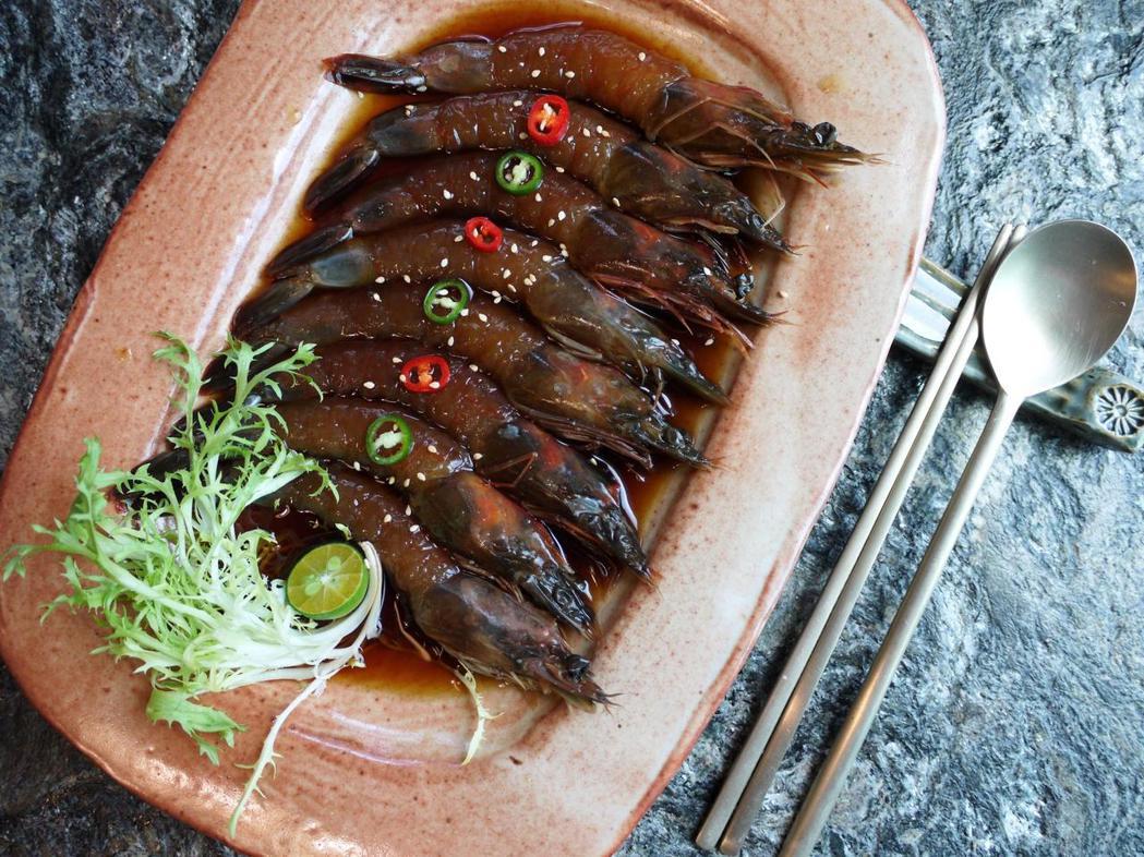 馬世芳精選菜色／三元花園韓式餐廳「韓式醬蝦」。圖／馬世芳 提供