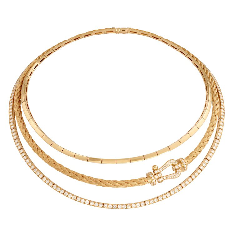 Force 10 Multi-rows高級珠寶系列18K黃金鑽石項鍊，186萬8,200元。圖／斐登提供