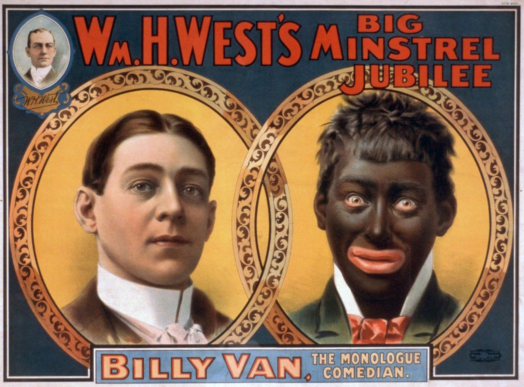 美國知名喜劇演員 Billy Van 主演的黑臉雜秀海報。 圖／維基百科