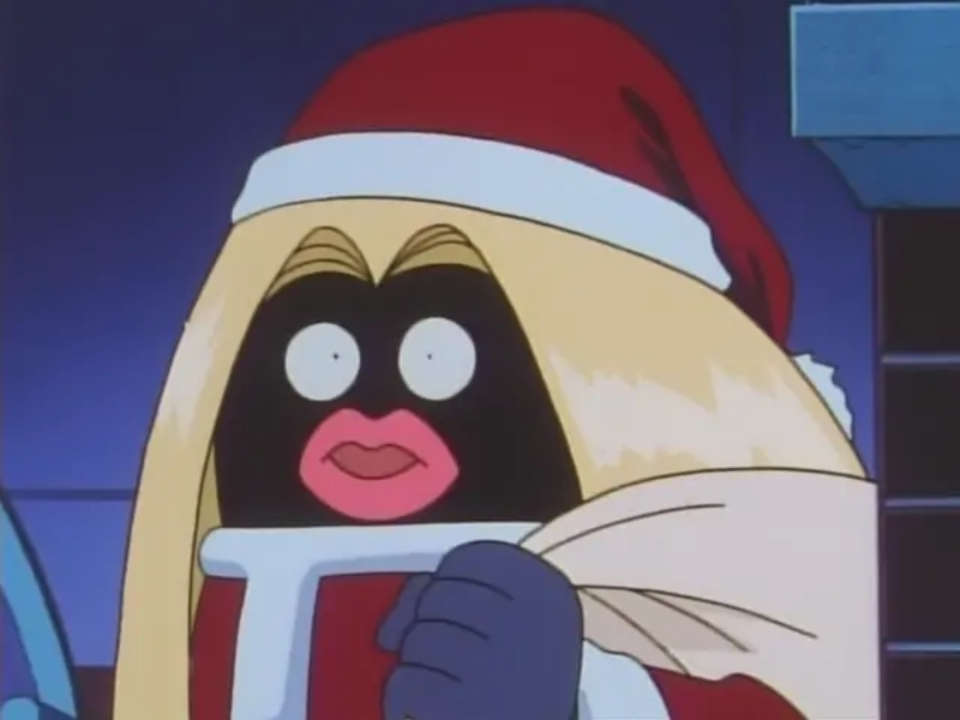 迷唇姐在早期的寶可夢動畫裡是聖誕老人的助手，這時候的臉還是黑色的。 圖／寶可夢動...