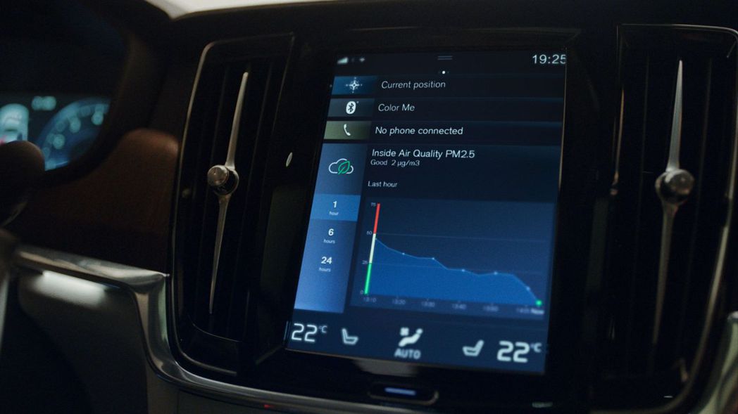 升級AAC高效複合清淨科技，駕駛可透過中控螢幕上的車室空氣微粒監測系統，打造車室...