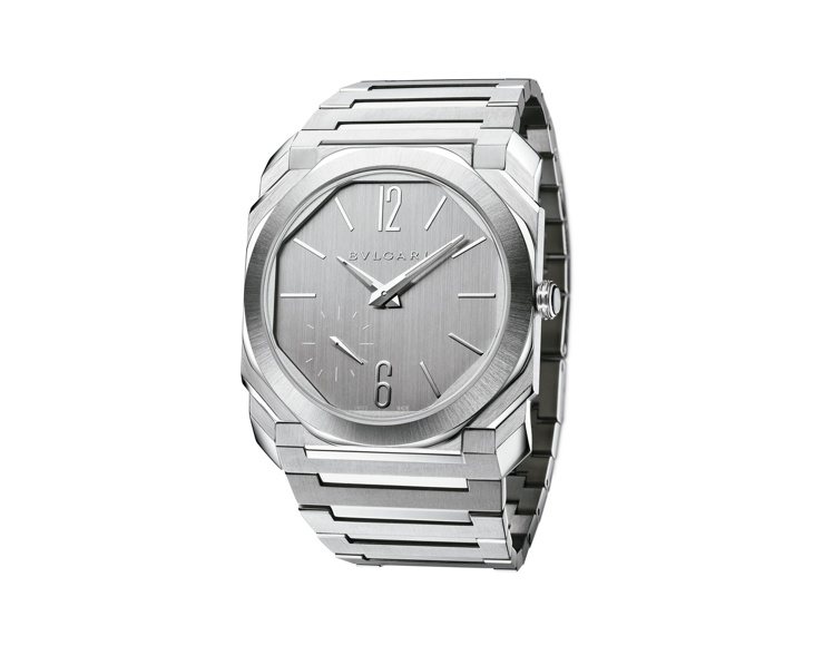 Octo Finissimo S精鋼鍍銀腕表，39萬8,700元。圖 / 寶格麗提供