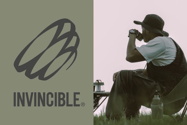 INVINCIBLE與韓專業戶外品牌Helinox合作，雙方還因為此次聯名，設計出全新識別的龍捲風狀Logo凸顯了特別之處。圖／INVINCIBLE提供