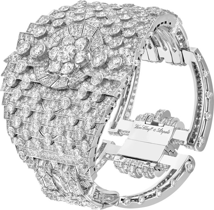 Floraison白金鑽石手環，價格店洽。圖 / 梵克雅寶提供