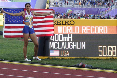 田徑世錦賽／麥勞夫林再破世界紀錄 女子400跨欄摘金