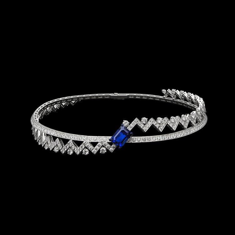 Galons Dior Zigzag藍寶石鑽石項鍊。圖／迪奧提供