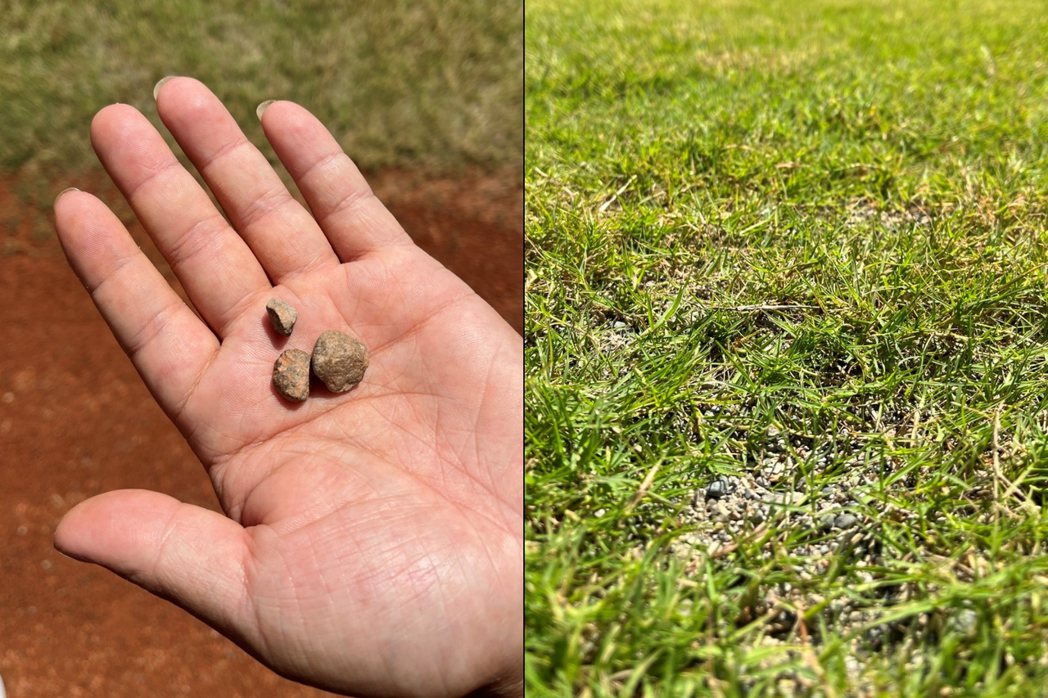 新竹棒球場改建後風光「開箱」卻暗藏風險，選手反應紅土顆粒過大，根本已是石頭程度。 圖／聯合報系資料照