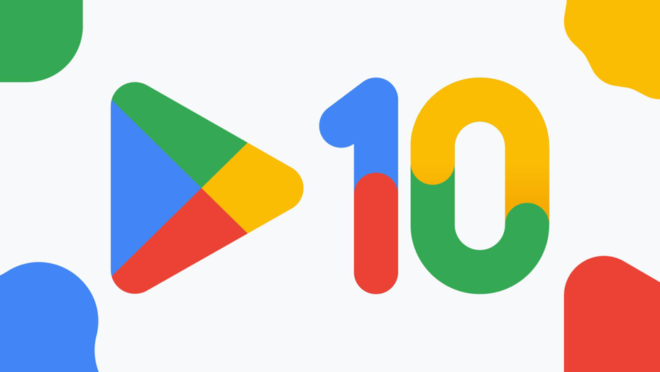 歡慶Google Play 10周年，除了更新全新的產品圖示設計，更限時推出Play Points 10倍回饋活動。圖／Google台灣提供