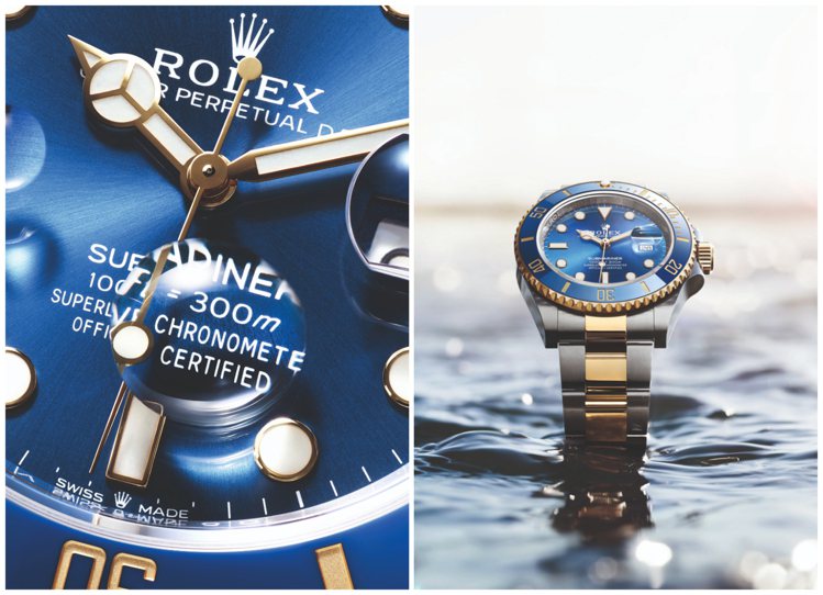 Steve Guerdat配戴的Rolex Oyster Perpetual Submariner Date腕表（Ref. 126613LB），黃金及蠔式鋼、41毫米、防水300米、防刮損藍色Cerachrom陶質字圈，48萬7,500元。圖 / 勞力士提供（合成圖）