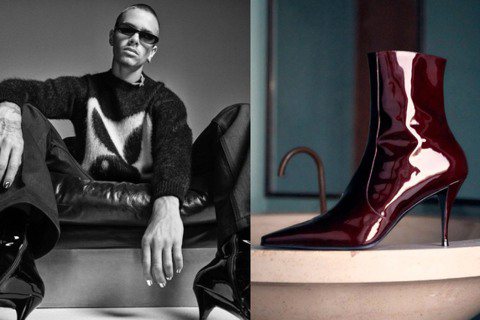 貝克漢的次子羅密歐在形象廣告中展示了Saint Laurent秋季男裝高跟靴，但...