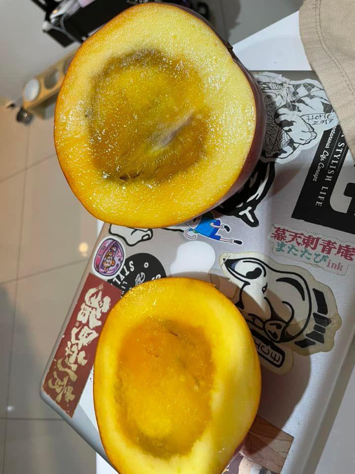 一名網友抱怨自己去墾丁買的水蜜桃芒果，一顆就要400元，而且還快長蟲，有過熟的味道。圖擷自「爆料公社」
