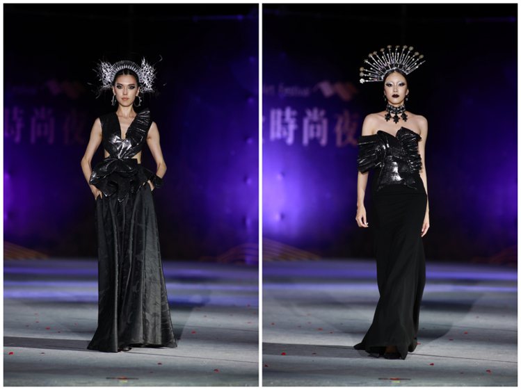 名模王思瑋（左）、張敏紅（右），今日一同為「鎏金時尚夜」走上伸展台，並穿上潘怡良...