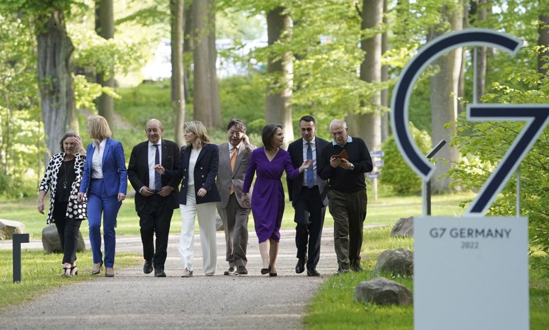 大陸副外長馬朝旭反嗆G7外長聯合聲明，強調170多國與國際組織都重申堅持一中。圖為5月中旬在德國旺格爾斯舉行的G7外長會議。美聯社