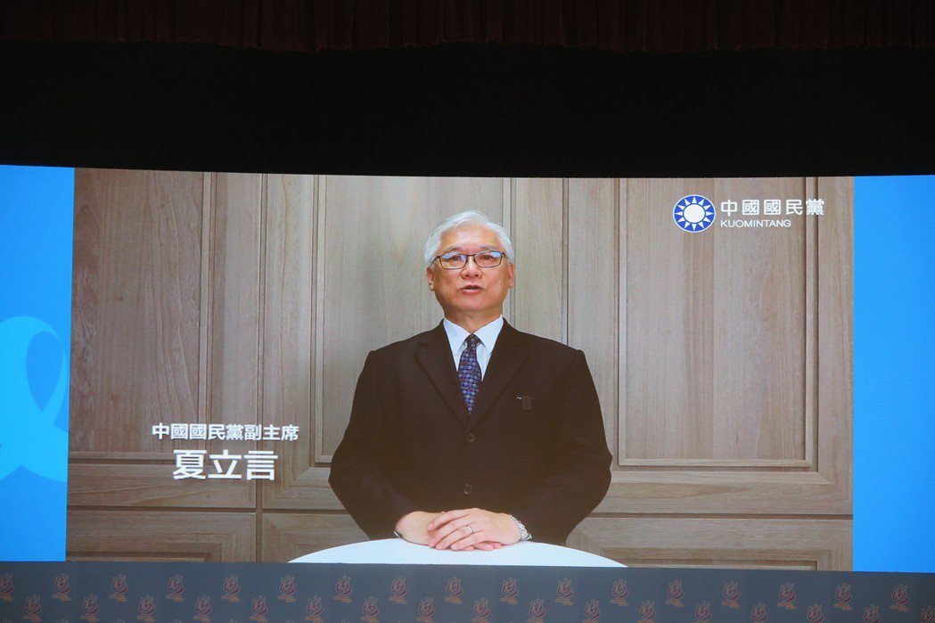 國民黨副主席夏立言，日前透過影片在海峽論壇大會上致詞。記者陳政錄／攝影