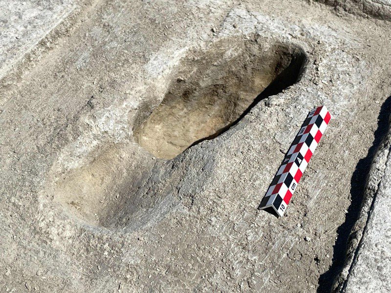 美國考古學研究人員近期在一處沙漠發現冰河時期狩獵採集者所留下的腳印，為研究北美洲最早期的人類居民提供了新線索。法新社