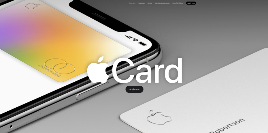 2019年蘋果推出純白信用卡「Apple Card」，至今是否在全球發行仍無消無息。圖擷自apple