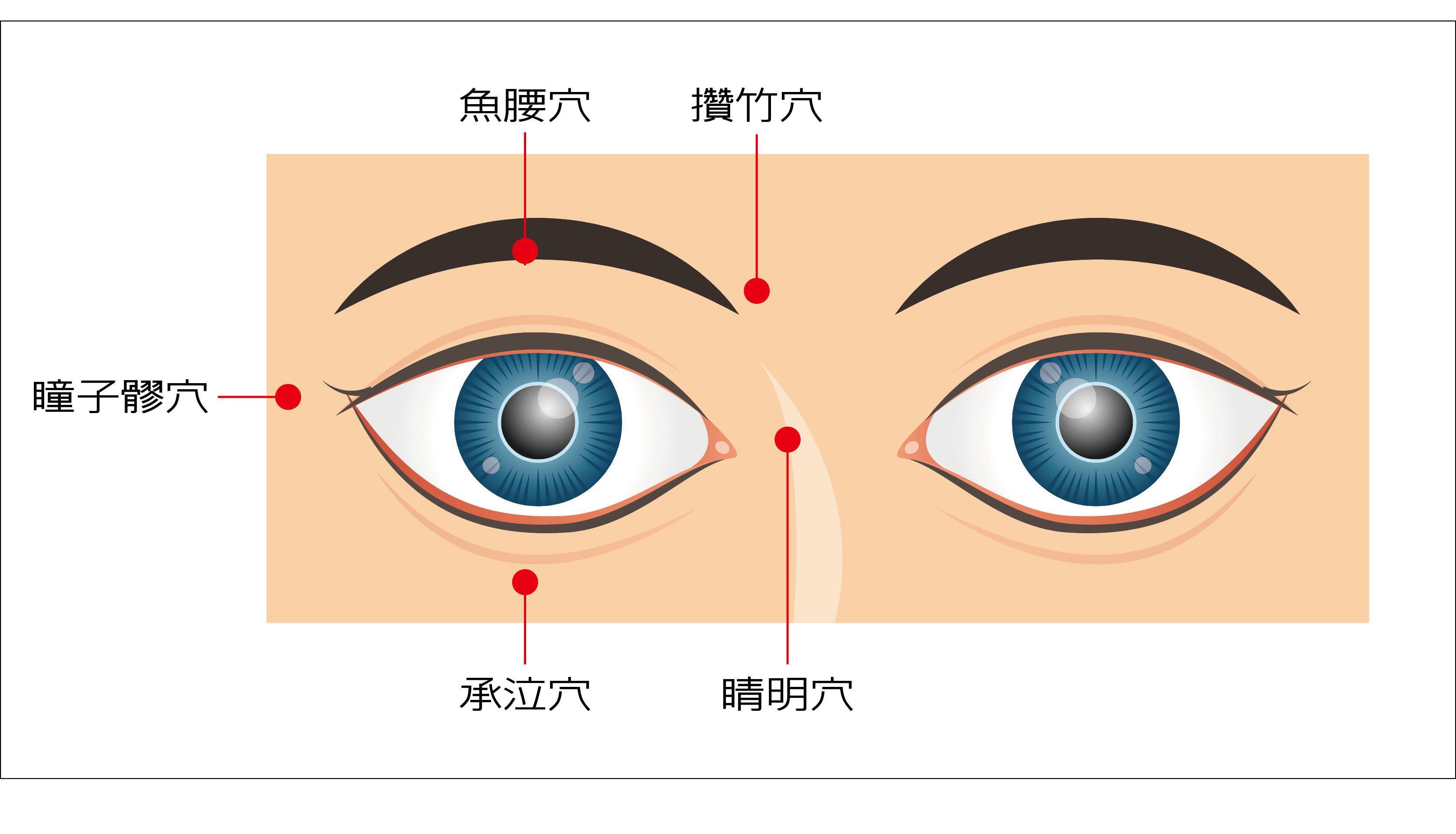 按摩眼區的穴位，能幫助舒緩眼睛。圖／陳麒方提供