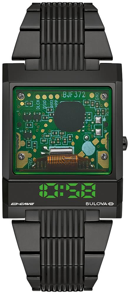 BULOVA X D-CAVE  LED Computron腕表，精鋼表殼與表鍊，17,800元。圖／CITIZEN提供