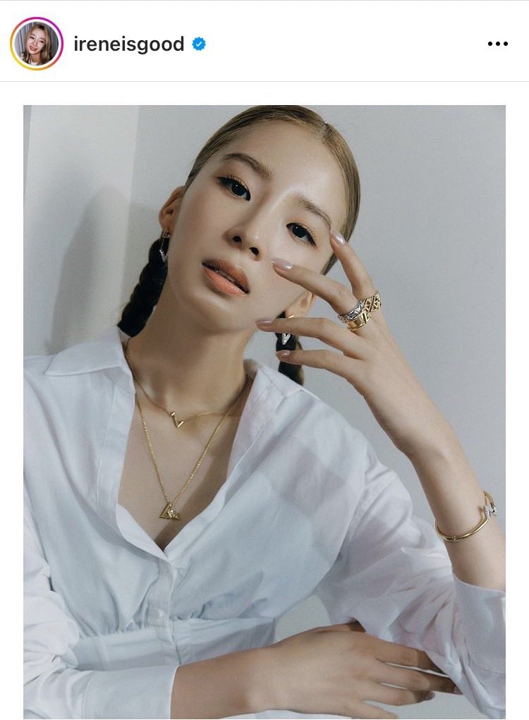 南韓時尚網紅Irene Kim配戴LV Volt高級珠寶戒指。圖／摘自IG @i...
