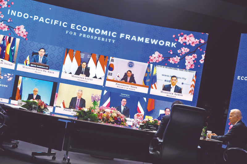 印太經濟架構（IPEF）為美國整體印太戰略的一環，目前共有14個成員國，預計9月上旬將再次召開部長會議。路透