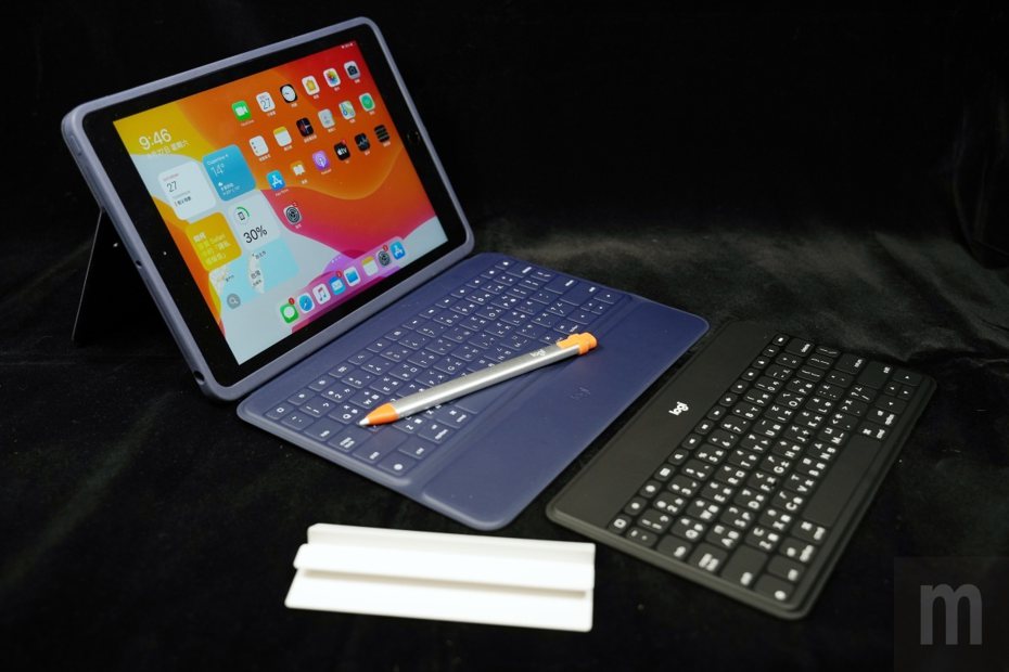 ▲羅技針對iPad打造的Rugged Combo 3 iPad鍵盤保護殼、Crayon iPad數位筆，以及可對應多種裝置連接使用的KEYS-TO-GO輕巧藍牙鍵盤