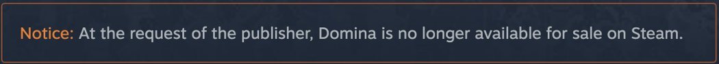 《Domina》已遭Steam 下架。圖 / Steam