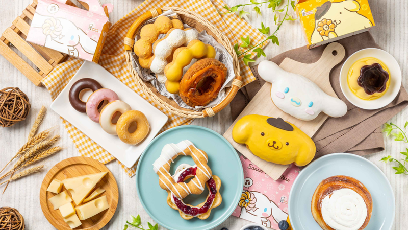 Mister Donut新推出大耳狗甜甜圈、布丁狗甜甜圈，還有5款起司風味甜甜圈。圖／Mister Donut提供