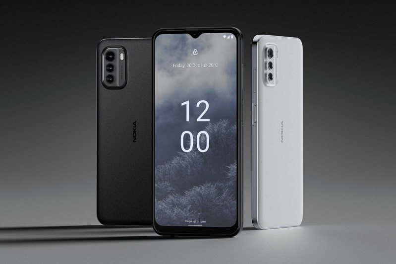 Nokia G60 5G將在台推出6GB/128GB單一容量，並有耀石黑及冰晶灰2種色系，限時超佛特惠價8,990元，於9月30日前購買還可享有早鳥好禮「軍規防摔殼」乙只。圖／HMD Global提供
