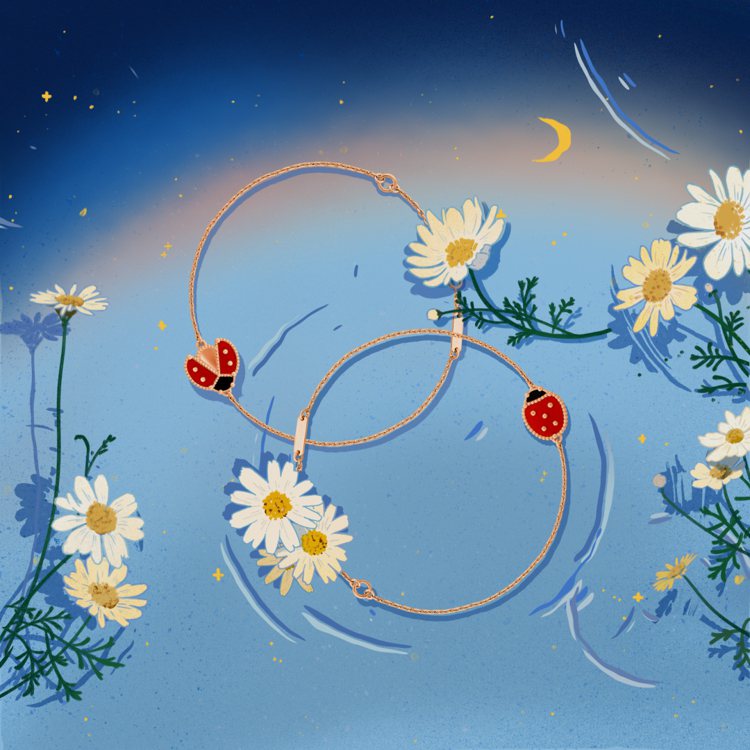 梵克雅寶Lucky Spring系列，以珍貴材質刻畫象徵幸運的大自然意象。圖／梵...