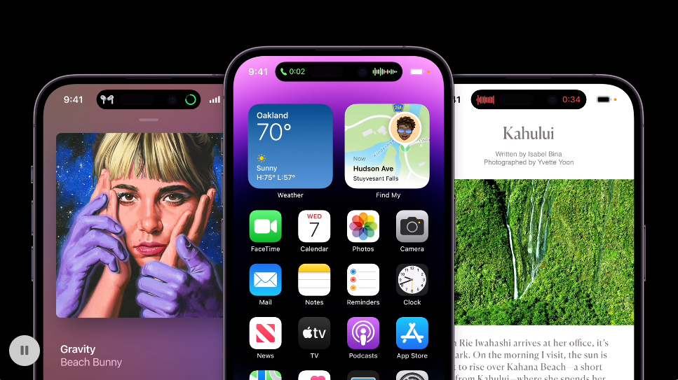 iPhone 14全新「動態島」登場，惱人的瀏海變成螢幕上最實用的小工具
 圖...