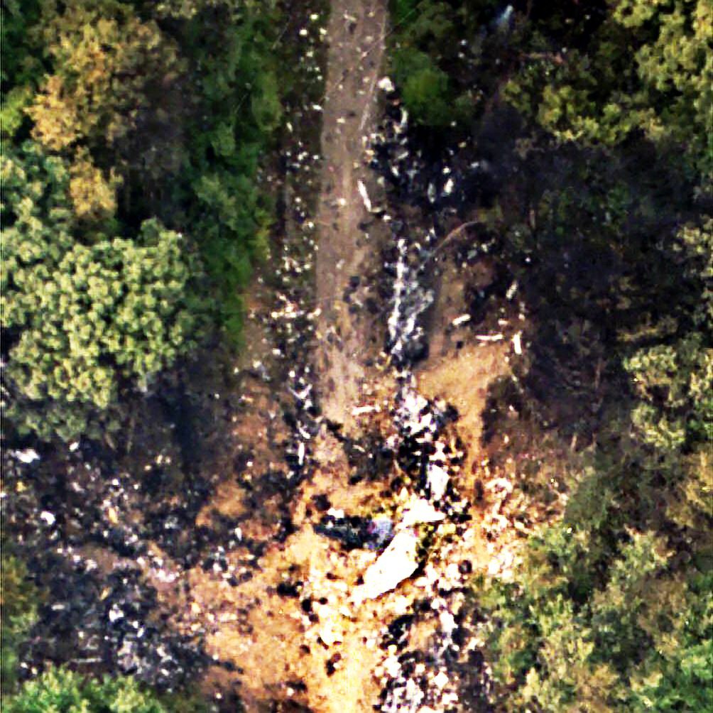 1994年墜毀匹茲堡附近的全美航空427號班機殘骸，機型為波音737-300，國...