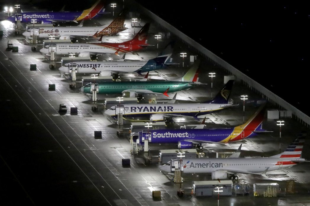 停放在美國西雅圖機場的波音737客機。 圖／路透社