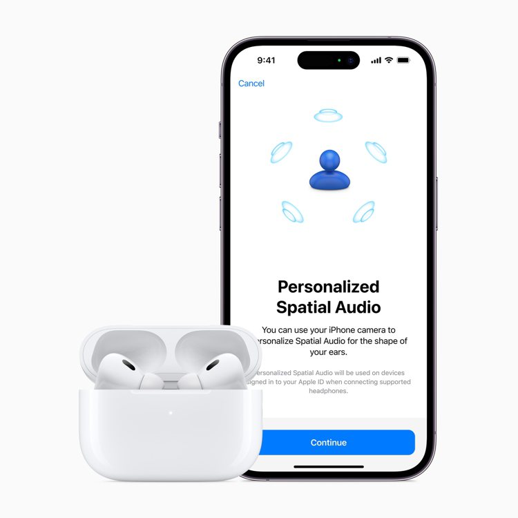 AirPods的「個人化空間音訊」提供更身歷其境的聆聽體驗。圖／蘋果提供