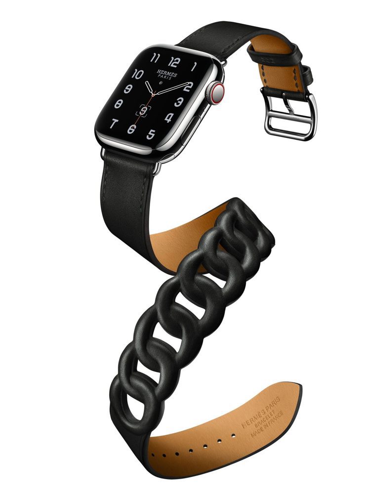 Apple Watch Hermès 8系列Gourmette黑色Swift小牛...