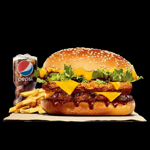 漢堡王King Deals省餐新品「荒野小怪獸起司牛脆雞堡」，單點109元，加2...