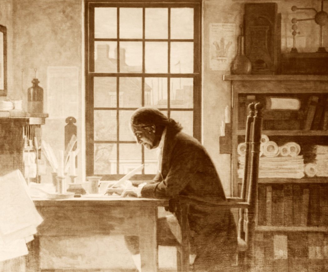 1750、1760年代時的富蘭克林，在信件中盛讚英格蘭。 圖／美國國會圖書館  